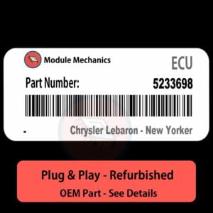 5233698 ECU - PLUG & PLAY |  Chrysler Lebaron - New Yorker | ECM PCM BCM Engine Control Computer OEM