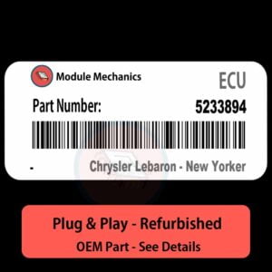 5233894 ECU - PLUG & PLAY |  Chrysler Lebaron - New Yorker | ECM PCM BCM Engine Control Computer OEM