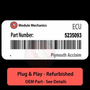 5235093 ECU - PLUG & PLAY |  Plymouth Acclaim | ECM PCM BCM Engine Control Computer OEM