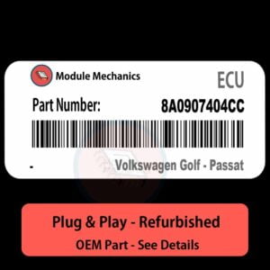 8A0907404CC ECU - PLUG & PLAY |  Volkswagen Golf - Passat | ECM PCM BCM Engine Control Computer OEM