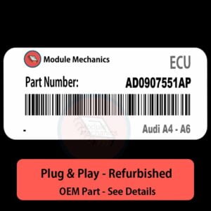 AD0907551AP ECU - PLUG & PLAY | Audi A4 - A6 | ECM PCM BCM Engine Control Computer OEM