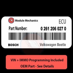 0 261 206 027 0 ECU with PROGRAMMING - VIN & Security | Volkswagen Beetle  | ECM PCM Engine Control Computer OEM