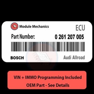 0 261 207 005  ECU with PROGRAMMING - VIN & Security | Audi Allroad  | ECM PCM Engine Control Computer OEM