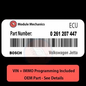 0 261 207 447  ECU with PROGRAMMING - VIN & Security | Volkswagen Jetta  | ECM PCM Engine Control Computer OEM