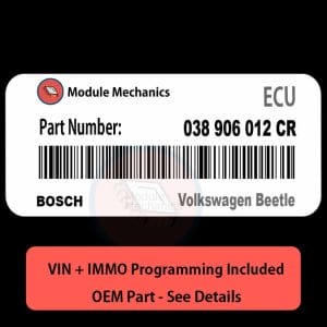 038 906 012 CR ECU with PROGRAMMING - VIN & Security | Volkswagen Beetle  | ECM PCM Engine Control Computer OEM