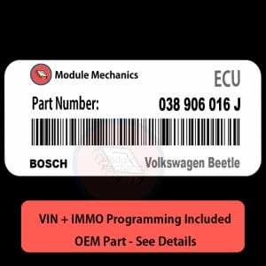 038 906 016 J ECU with PROGRAMMING - VIN & Security | Volkswagen Beetle  | ECM PCM Engine Control Computer OEM