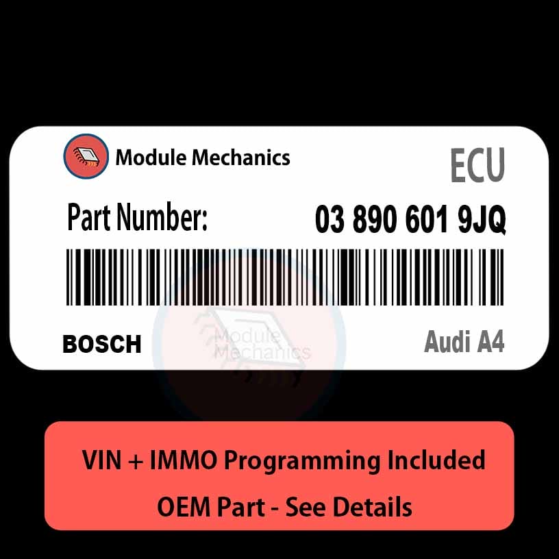 03 890 601 9JQ ECU with PROGRAMMING - VIN & Security | Audi A4 | ECM PCM Engine Control Computer OEM 03 890 601 9JQ ECU with PROGRAMMING - VIN & Security | Audi A4 | ECM PCM Engine Control Computer OEM