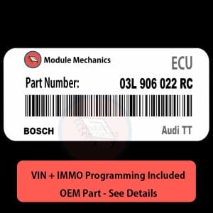 03L 906 022 RC ECU with PROGRAMMING - VIN & Security | Audi TT  | ECM PCM Engine Control Computer OEM
