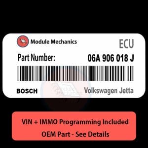 06A 906 018 J ECU with PROGRAMMING - VIN & Security | Volkswagen Jetta  | ECM PCM Engine Control Computer OEM