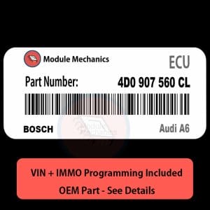 4D0 907 560 CL ECU with PROGRAMMING - VIN & Security | Audi A6  | ECM PCM Engine Control Computer OEM