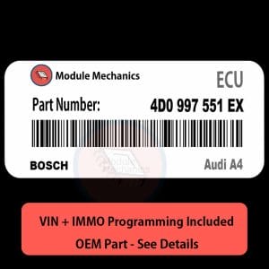 4D0 997 551 EX ECU with PROGRAMMING - VIN & Security | Audi A4  | ECM PCM Engine Control Computer OEM