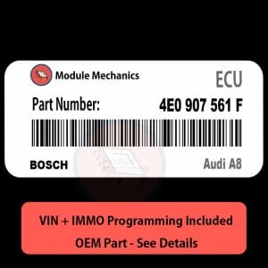 4E0 907 561 F ECU with PROGRAMMING - VIN & Security | Audi A8  | ECM PCM Engine Control Computer OEM