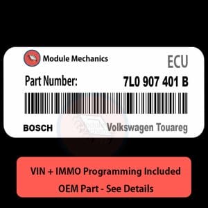 7L0 907 401 B ECU with PROGRAMMING - VIN & Security | Volkswagen Touareg  | ECM PCM Engine Control Computer OEM