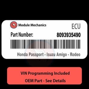 8093935490 ECU - VIN PROGRAMMED | Honda Passport - Isuzu Amigo - Rodeo | ECM PCM BCM Engine Control Computer OEM