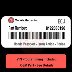 8122030190 ECU - VIN PROGRAMMED | Honda Passport - Isuzu Amigo - Rodeo | ECM PCM BCM Engine Control Computer OEM