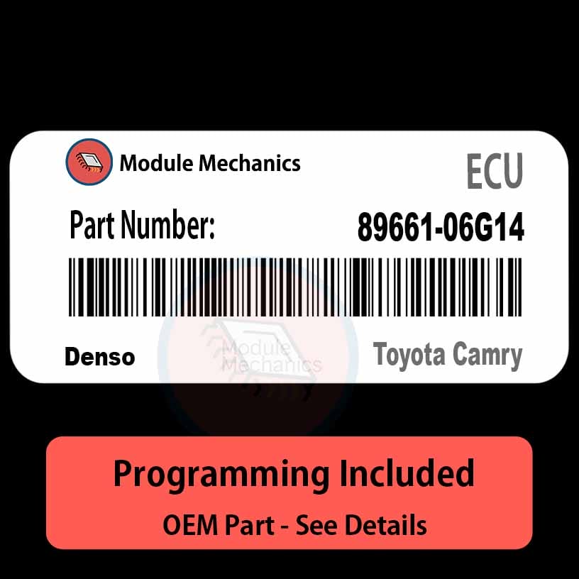 89661-06G14 ECU with PROGRAMMING - VIN & Security | Toyota Camry | ECM PCM Engine Control Computer OEM 89661-06G14 ECU with PROGRAMMING - VIN & Security | Toyota Camry | ECM PCM Engine Control Computer OEM