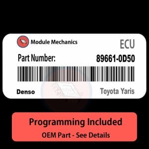 89661-0D50 ECU with PROGRAMMING - VIN & Security | Toyota Yaris  | ECM PCM Engine Control Computer OEM