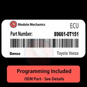 89661-0T151 ECU with PROGRAMMING - VIN & Security | Toyota Venza  | ECM PCM Engine Control Computer OEM