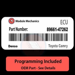 89661-47262 ECU with PROGRAMMING - VIN & Security | Toyota Camry  | ECM PCM Engine Control Computer OEM