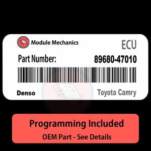 89680-47010 ECU with PROGRAMMING - VIN & Security | Toyota Camry  | ECM PCM Engine Control Computer OEM