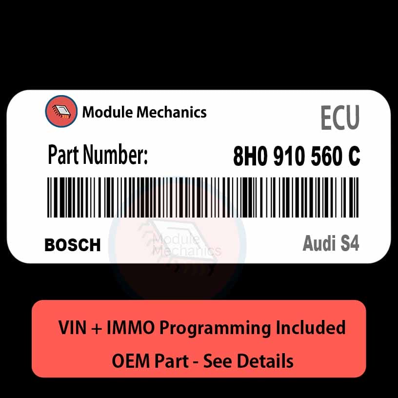 8H0 910 560 C ECU with PROGRAMMING - VIN & Security | Audi S4 | ECM PCM Engine Control Computer OEM 8H0 910 560 C ECU with PROGRAMMING - VIN & Security | Audi S4 | ECM PCM Engine Control Computer OEM