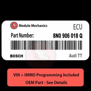 8N0 906 018 Q ECU with PROGRAMMING - VIN & Security | Audi TT  | ECM PCM Engine Control Computer OEM