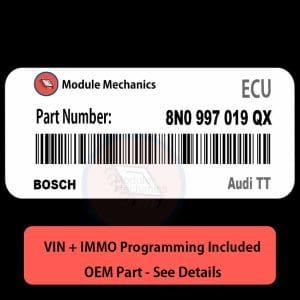 8N0 997 019 QX ECU with PROGRAMMING - VIN & Security | Audi TT  | ECM PCM Engine Control Computer OEM