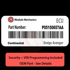 P05150657AA ECU with PROGRAMMING - VIN & Security | Dodge Avenger  | ECM PCM Engine Control Computer OEM