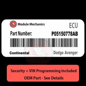 P05150778AB ECU with PROGRAMMING - VIN & Security | Dodge Avenger  | ECM PCM Engine Control Computer OEM