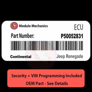 P50052831 ECU with PROGRAMMING - VIN & Security | Jeep Renegade  | ECM PCM Engine Control Computer OEM