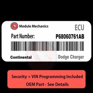 P68060761AB ECU with PROGRAMMING - VIN & Security | Dodge Charger  | ECM PCM Engine Control Computer OEM