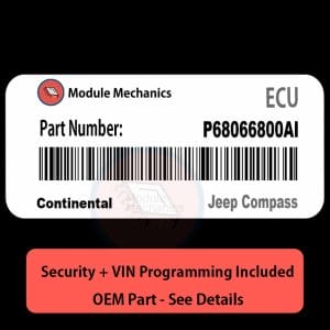 P68066800AI ECU with PROGRAMMING - VIN & Security | Jeep Compass  | ECM PCM Engine Control Computer OEM
