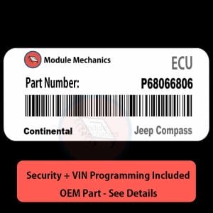 P68066806 ECU with PROGRAMMING - VIN & Security | Jeep Compass  | ECM PCM Engine Control Computer OEM