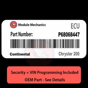 P68068447 ECU with PROGRAMMING - VIN & Security | Chrysler 200  | ECM PCM Engine Control Computer OEM