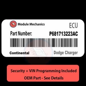 P681713223AC ECU with PROGRAMMING - VIN & Security | Dodge Charger  | ECM PCM Engine Control Computer OEM