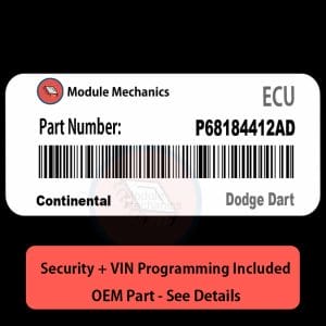 P68184412AD ECU with PROGRAMMING - VIN & Security | Dodge Dart  | ECM PCM Engine Control Computer OEM