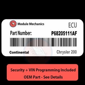 P68205111AF ECU with PROGRAMMING - VIN & Security | Chrysler 200  | ECM PCM Engine Control Computer OEM