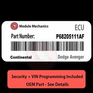 P68205111AF ECU with PROGRAMMING - VIN & Security | Dodge Avenger  | ECM PCM Engine Control Computer OEM