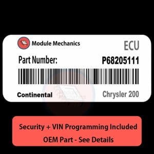 P68205111 ECU with PROGRAMMING - VIN & Security | Chrysler 200  | ECM PCM Engine Control Computer OEM