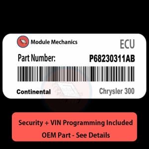 P68230311AB ECU with PROGRAMMING - VIN & Security | Chrysler 300  | ECM PCM Engine Control Computer OEM