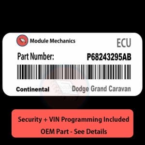 P68243295AB ECU with PROGRAMMING - VIN & Security | Dodge Grand Caravan  | ECM PCM Engine Control Computer OEM