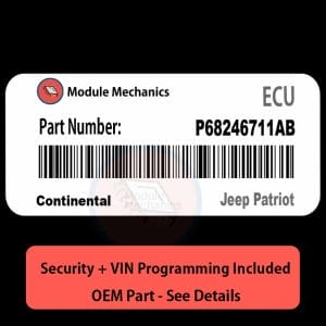 P68246711AB ECU with PROGRAMMING - VIN & Security | Jeep Patriot  | ECM PCM Engine Control Computer OEM