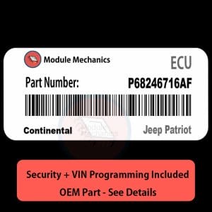 P68246716AF ECU with PROGRAMMING - VIN & Security | Jeep Patriot  | ECM PCM Engine Control Computer OEM