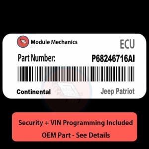 P68246716AI ECU with PROGRAMMING - VIN & Security | Jeep Patriot  | ECM PCM Engine Control Computer OEM