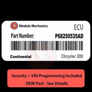 P68250535AD ECU with PROGRAMMING - VIN & Security | Chrysler 200  | ECM PCM Engine Control Computer OEM