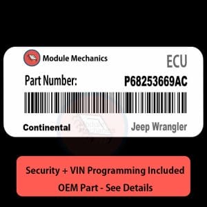 P68253669AC ECU with PROGRAMMING - VIN & Security | Jeep Wrangler  | ECM PCM Engine Control Computer OEM