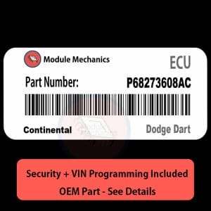 P68273608AC ECU with PROGRAMMING - VIN & Security | Dodge Dart  | ECM PCM Engine Control Computer OEM