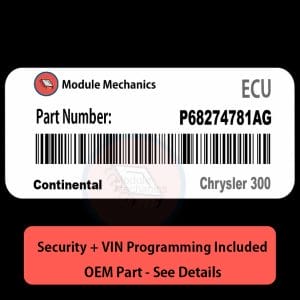 P68274781AG ECU with PROGRAMMING - VIN & Security | Chrysler 300  | ECM PCM Engine Control Computer OEM
