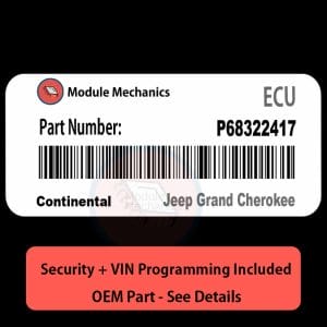 P68322417 ECU with PROGRAMMING - VIN & Security | Jeep Grand Cherokee  | ECM PCM Engine Control Computer OEM