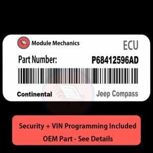P68412596AD ECU with PROGRAMMING - VIN & Security | Jeep Compass  | ECM PCM Engine Control Computer OEM